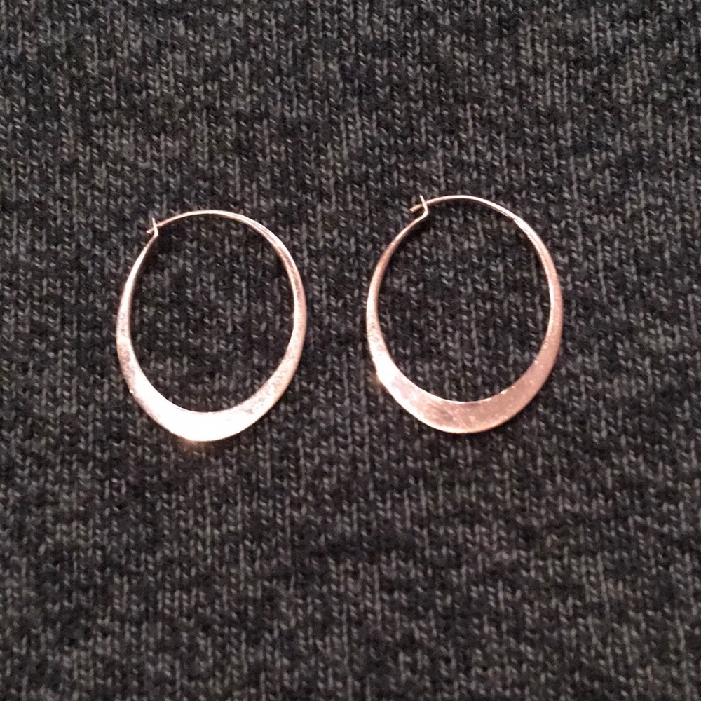 Handmade Silver Flat Hoops